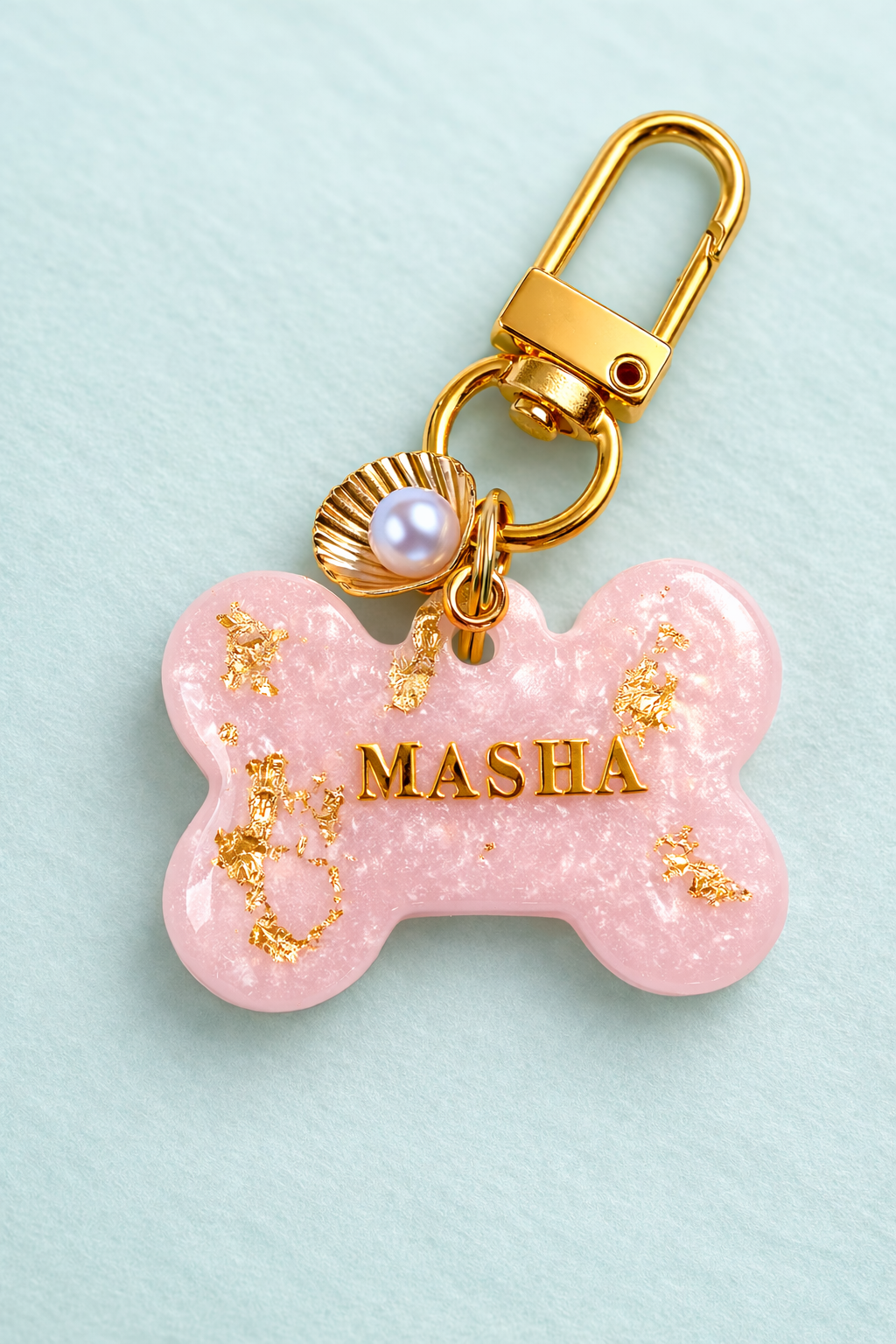 Plaquita rosa pastel